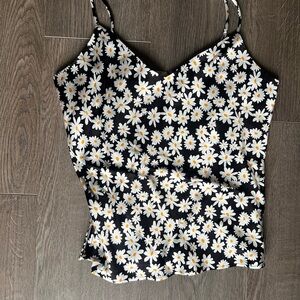 Floral Black and White Women's Cami